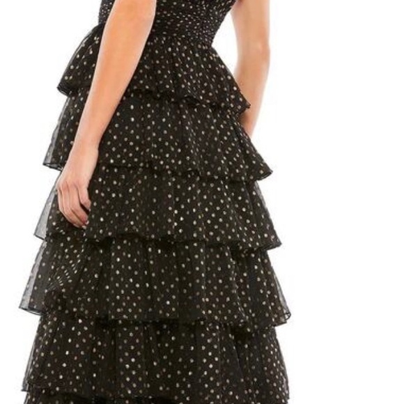 Mac Duggal 49510 Tiered Skirt Polka Dot Dress NEW with tag just needs a zipper - Picture 5 of 9